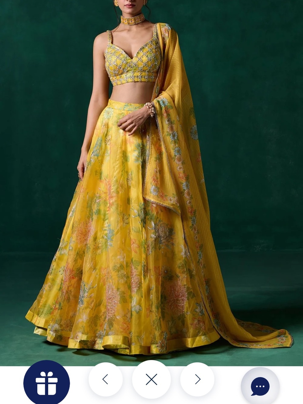 Yellow Floral Lehenga